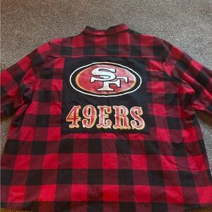 Men’s NWT San Francisco 49ers NFL Team Apparel Red and Black Checkered flannel